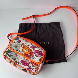 Gucci Orange Floral Crossbody Bag